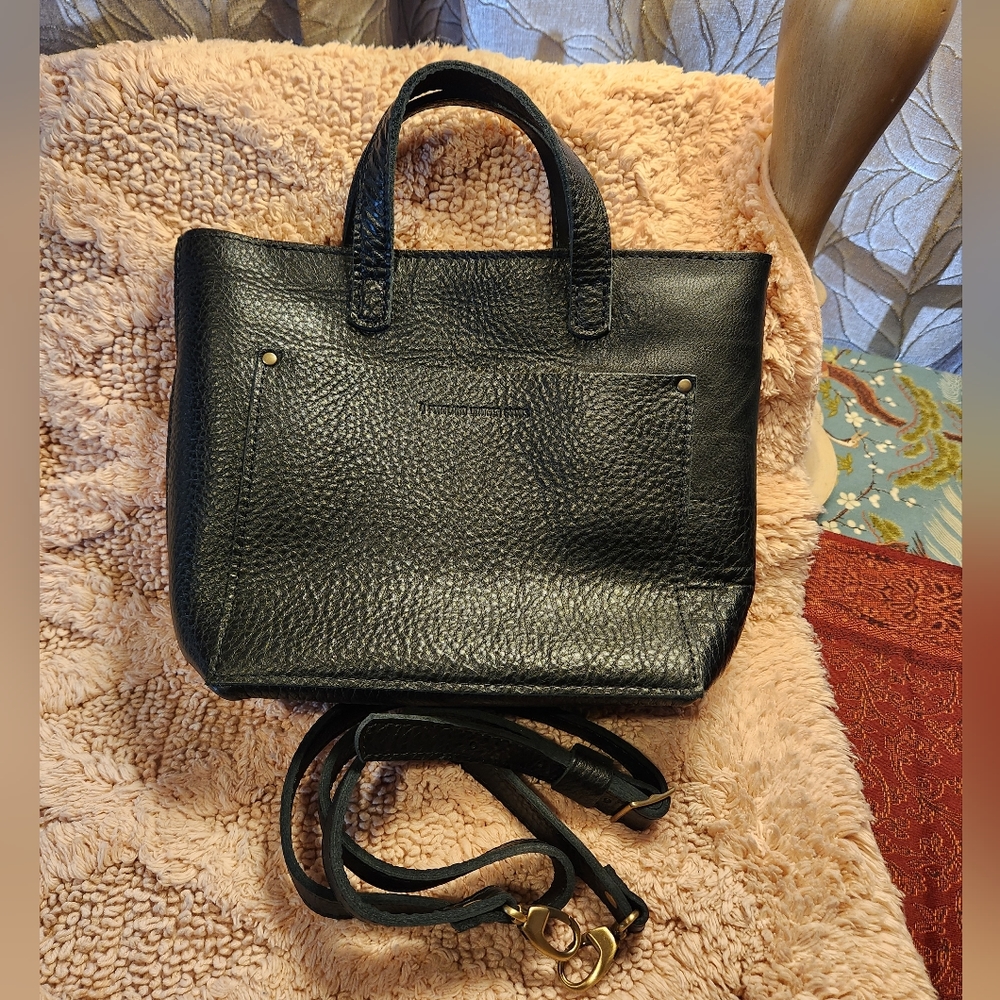 PLG Pebbled Black Mini Zip Crossbody